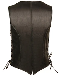 Milwaukee Leather Women's Snap Front Vest With Thin Braid - 5X