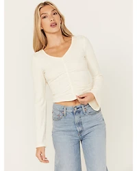 Shyanne Women's Lace Insert Long Sleeve Top