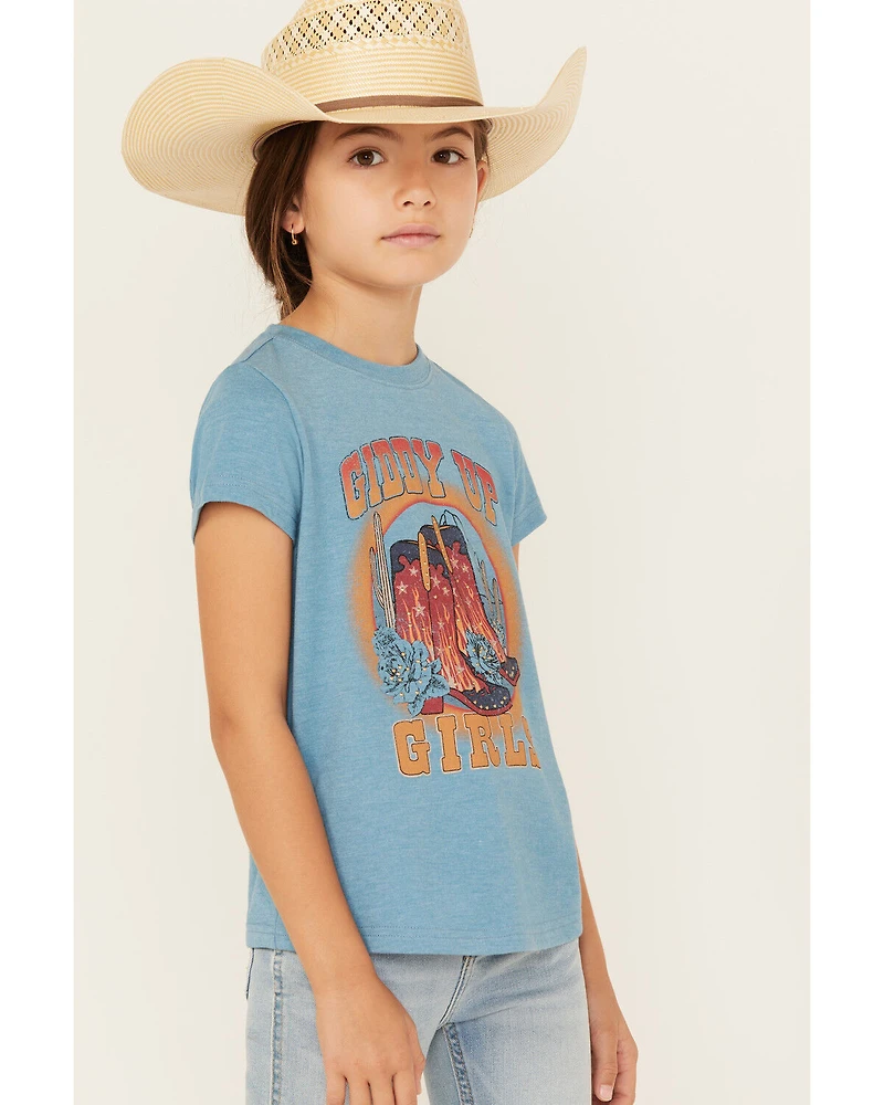 Shyanne Girls' Giddy Up Embellished Short Sleeve Graphic Tee
