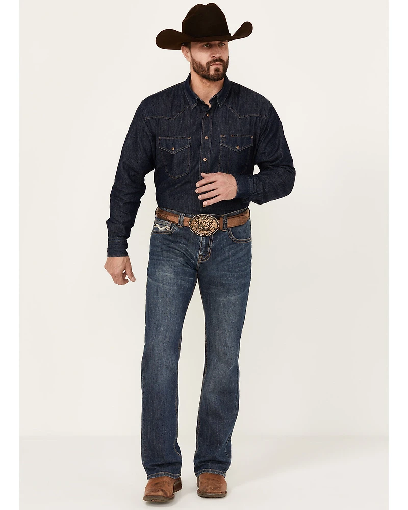 Rock & Roll Denim Men's Medium Wash Pistol Reflex Straight Stretch Jeans