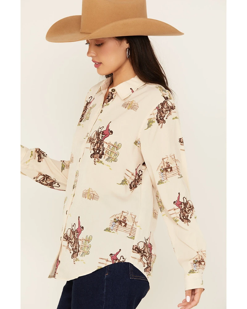 Ariat Women's Homestyle Conversational Print Long Sleeve Button-Down Western Shirt