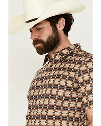 Gibson Men's Ombre Swirl Print Short Sleeve Button-Down Western Shirt