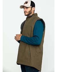Hawx Men's Olive Canvas Sherpa Lined Work Vest
