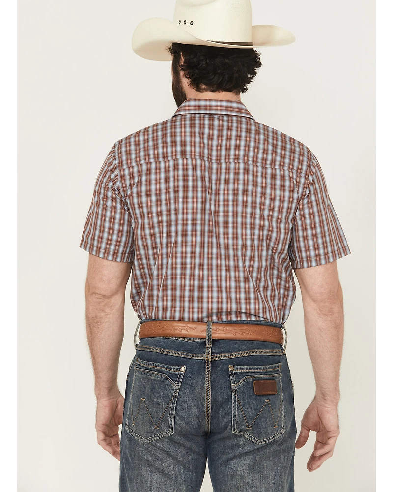 Gibson Trading Co Men's Mud Hole Plaid Print Short Sleeve Button-Down Western Shirt