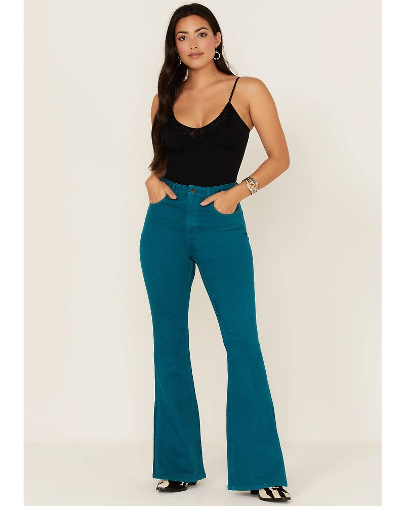 Idyllwind Women's Mid Rise Split Flare Denim Jeans