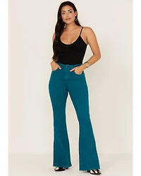 Idyllwind Women's Mid Rise Split Flare Denim Jeans