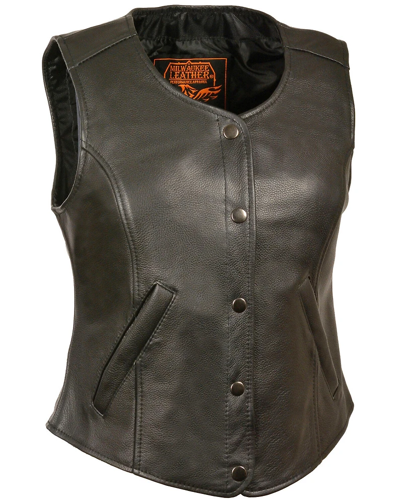 Milwaukee Leather Women's Snap Front Long Body Vest - 5X