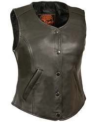 Milwaukee Leather Women's Snap Front Long Body Vest - 5X