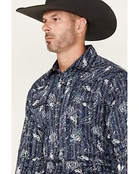Wrangler Retro Men's Paisley Print Long Sleeve Snap Western Shirt