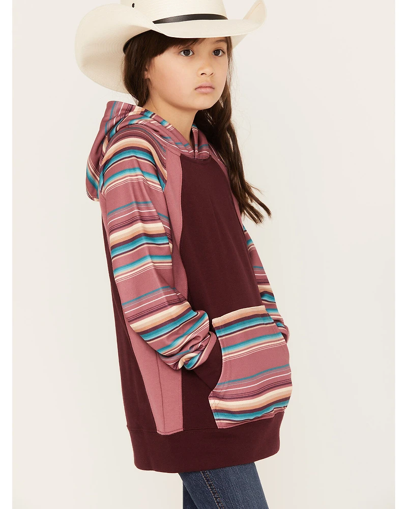 Hooey Girls' Savannah Serape Stripe Print Hoodie
