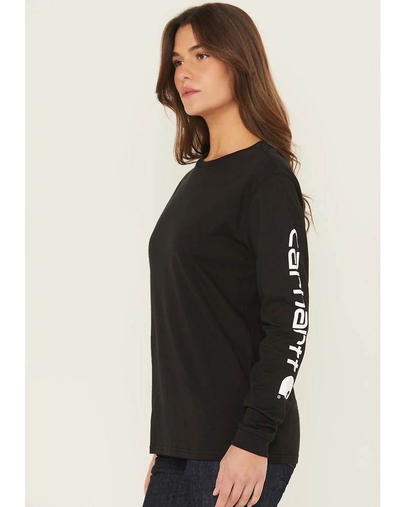 Carhartt Women's Loose Fit Heavyweight Long Sleeve Logo Graphic Work Tee