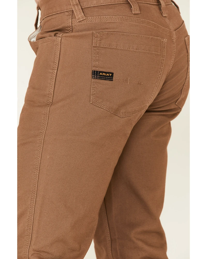 Ariat Men's Field Khaki Rebar M7 Durastretch Made Tough Double Front Straight Leg Work Pants