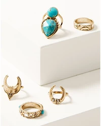 Shyanne Women's Golden Hour 5-Piece Mixed Ring Set