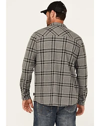 Brothers and Sons Men's Locket Plaid Print Long Sleeve Button-Down Stretch Western Shirt