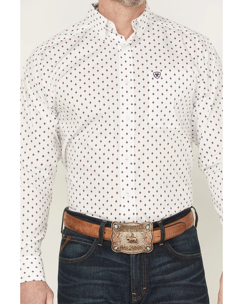 Ariat Men's Ross Wrinkle Free Geo Print Long Sleeve Button-Down Western Shirt