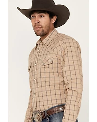 Blue Ranchwear Men's Twill Plaid Print Long Sleeve Western Snap Shirt