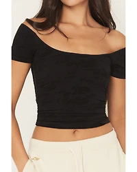Fornia Women's Ruching Solid Short Sleeve Tee