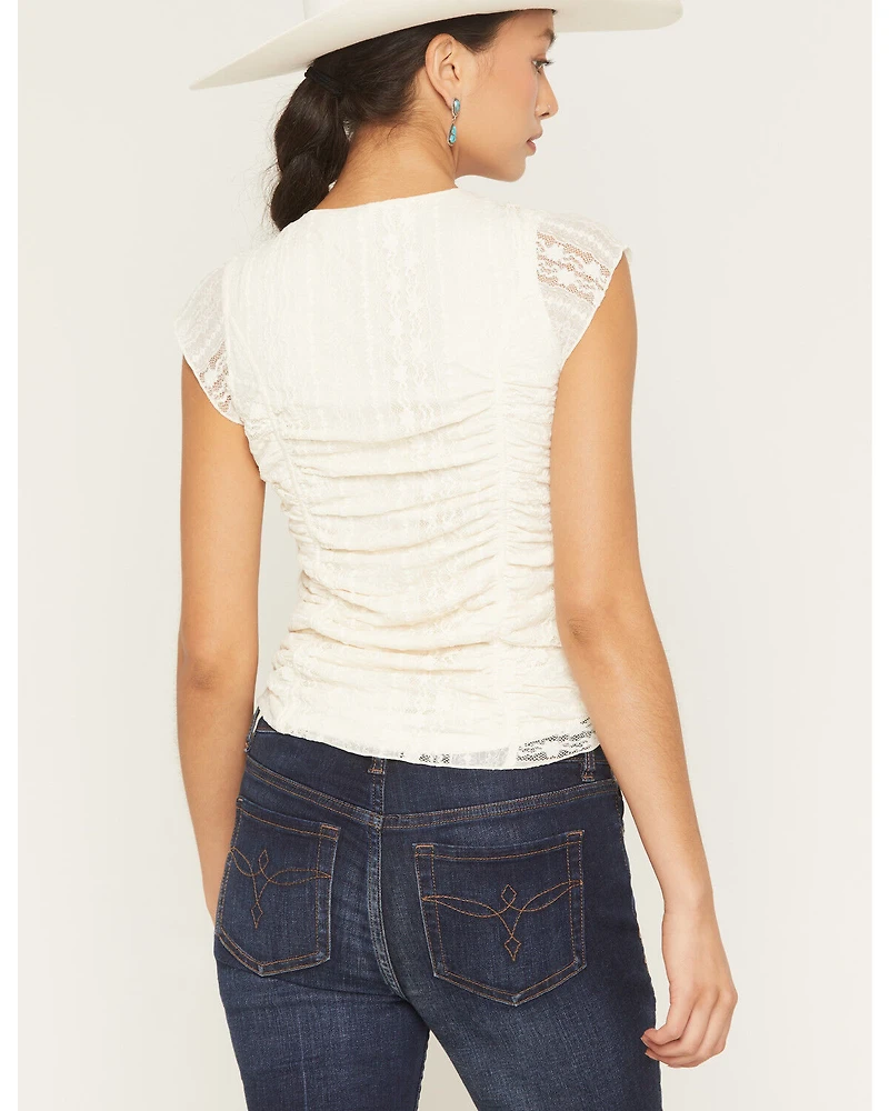 Shyanne Women's Lizlane Lace Short Sleeve Shirt