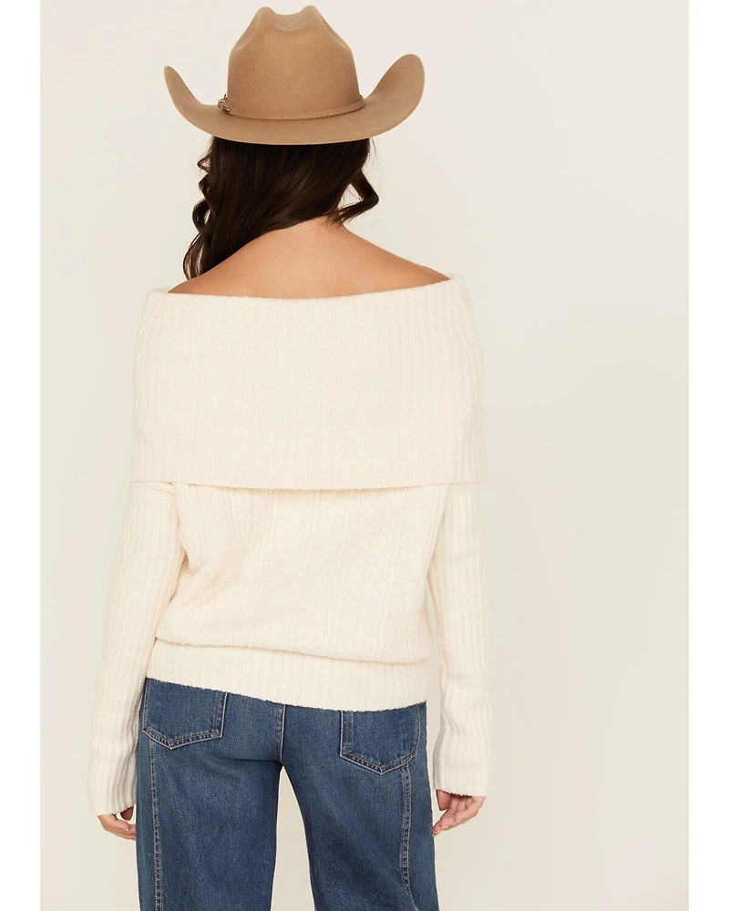 Shyanne Women's Off The Shoulder Cable Knit Sweater