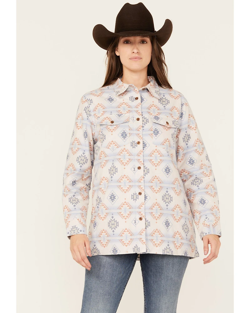 Ely Walker Women's Southwestern Print Sherpa Lined Flannel