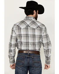 Wrangler Retro Men's Plaid Print Long Sleeve Snap Western Shirt