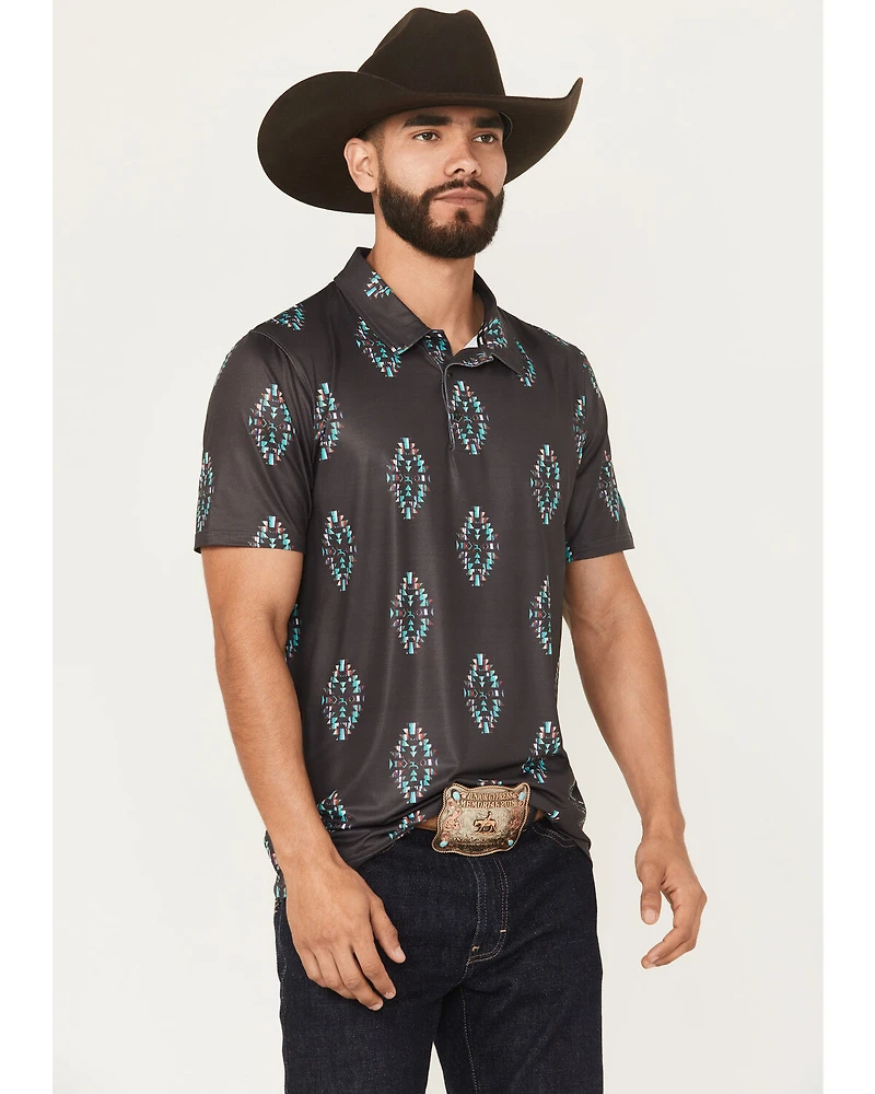 Hooey Men's Weekender Southwestern Print Polo Shirt