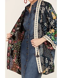 Johnny Was Women's Multicolored Rose Burnout Talullah Reversible Kimono