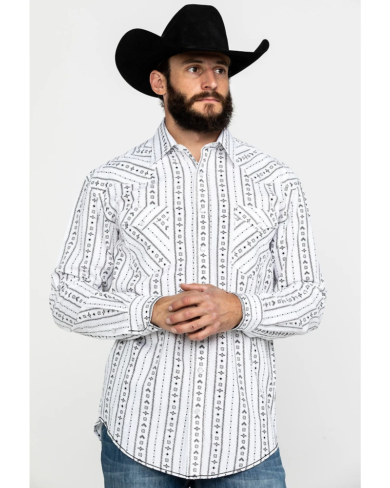 Rough Stock by Panhandle Men's Kaibab Southwestern Print Long Sleeve Western Shirt
