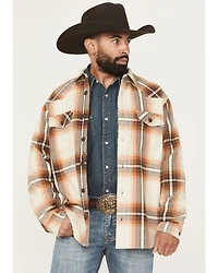 Cody James Men's Grant Plaid Print Long Sleeve Sherpa Lined Button-Down Shirt Jacket