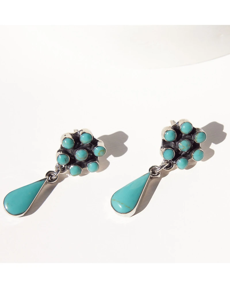 Paige Wallace Women's Turquoise Cluster Post Dangle Earrings