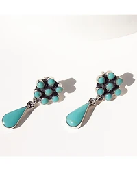 Paige Wallace Women's Turquoise Cluster Post Dangle Earrings
