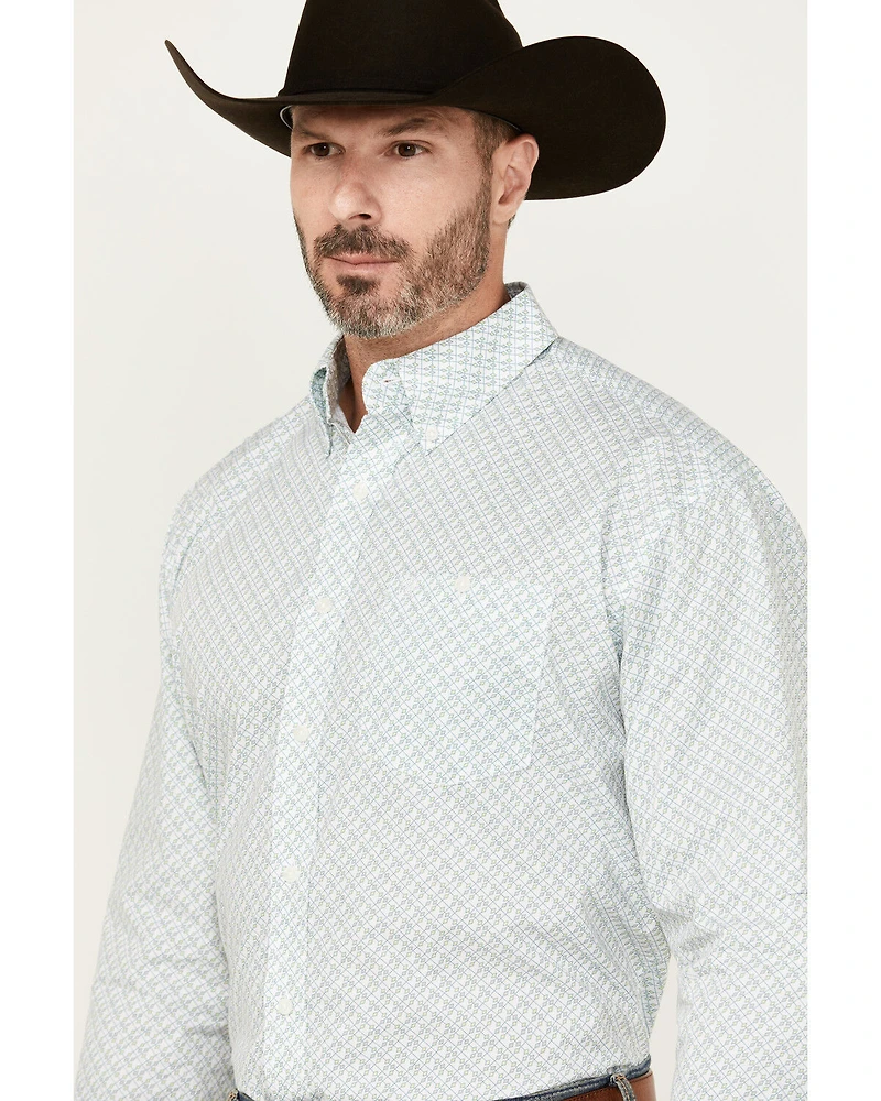 Wrangler Men's Classic Print Long Sleeve Button-Down Western Shirt