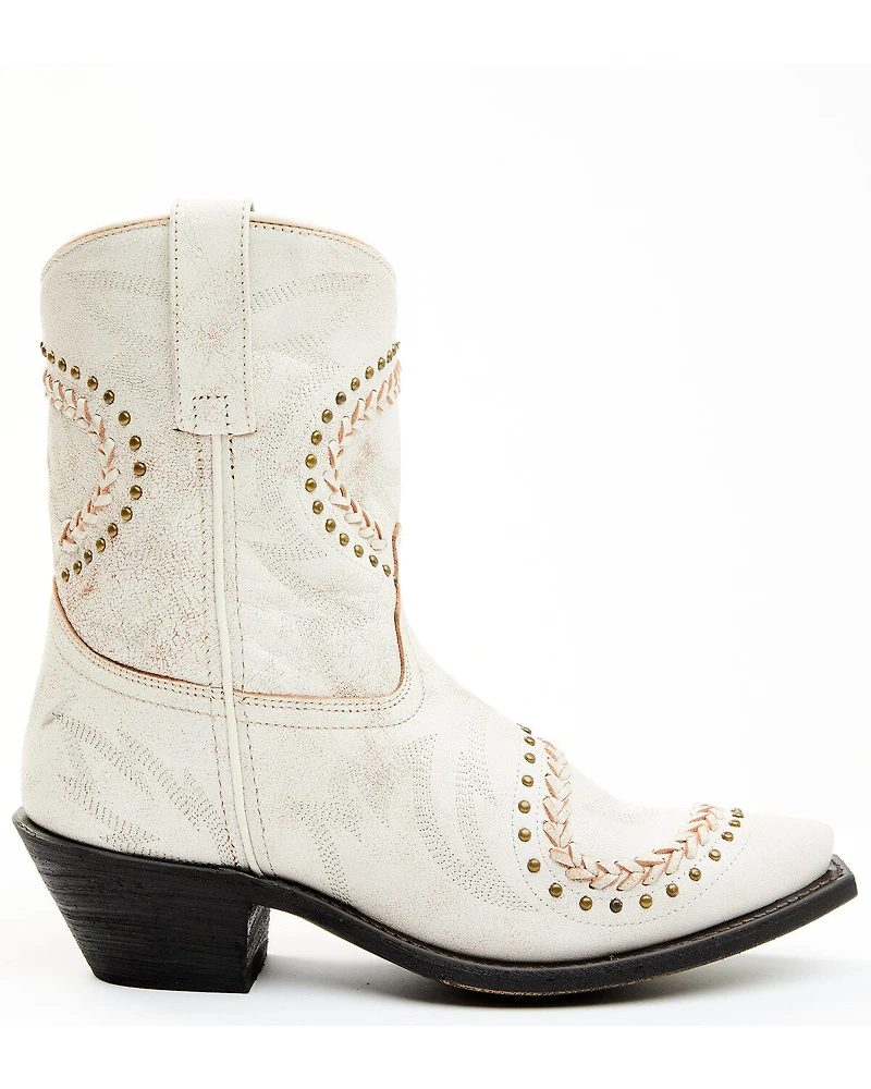 Laredo Women's Bone Embellished Booties - Snip Toe