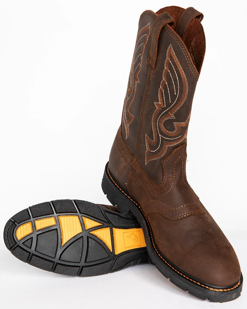 Cody James Men's Mustang Western Pull-On Work Boots - Soft Toe