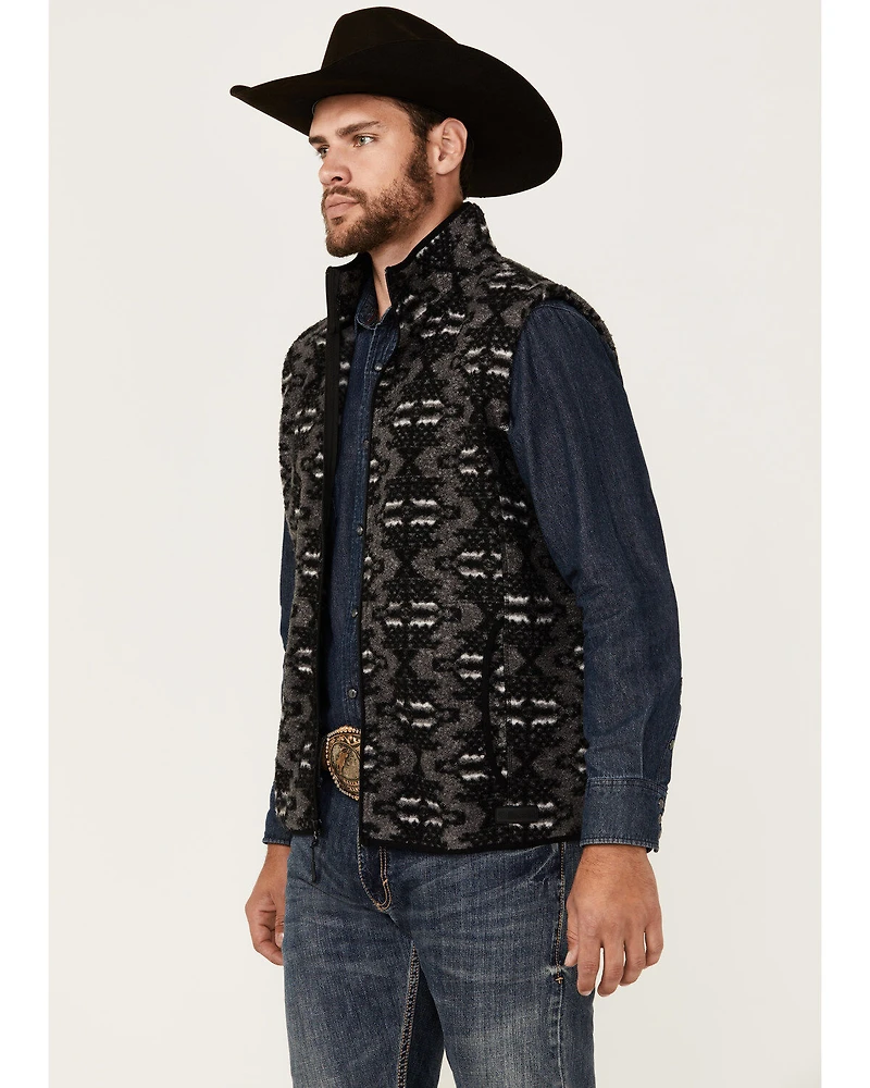 Rock & Roll Denim Men's Southwestern Print Berber Vest
