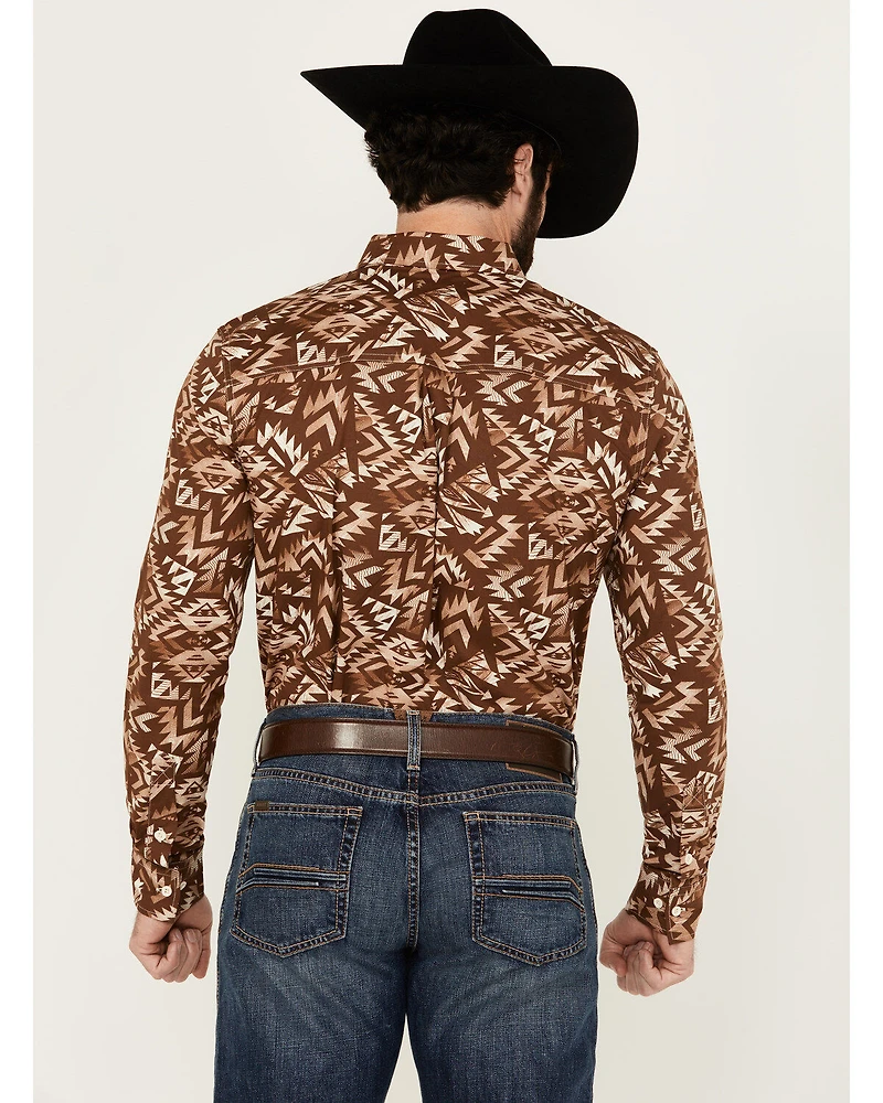 RANK 45® Men's Hopewood Abstract Southwestern Print Long Sleeve Button-Down Stretch Western Shirt