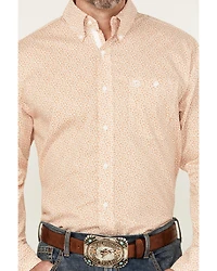 George Strait by Wrangler Men's Floral Print Long Sleeve Button-Down Stretch Western Shirt