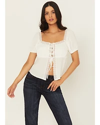 A.T.A.P Women's Tie Front Shirt