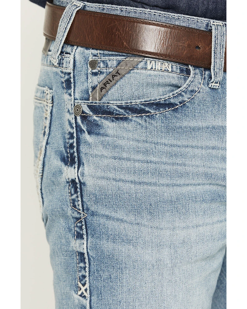 Ariat Men's M7 Rocker Shasta Light Wash Slim Straight Stretch Denim Jeans