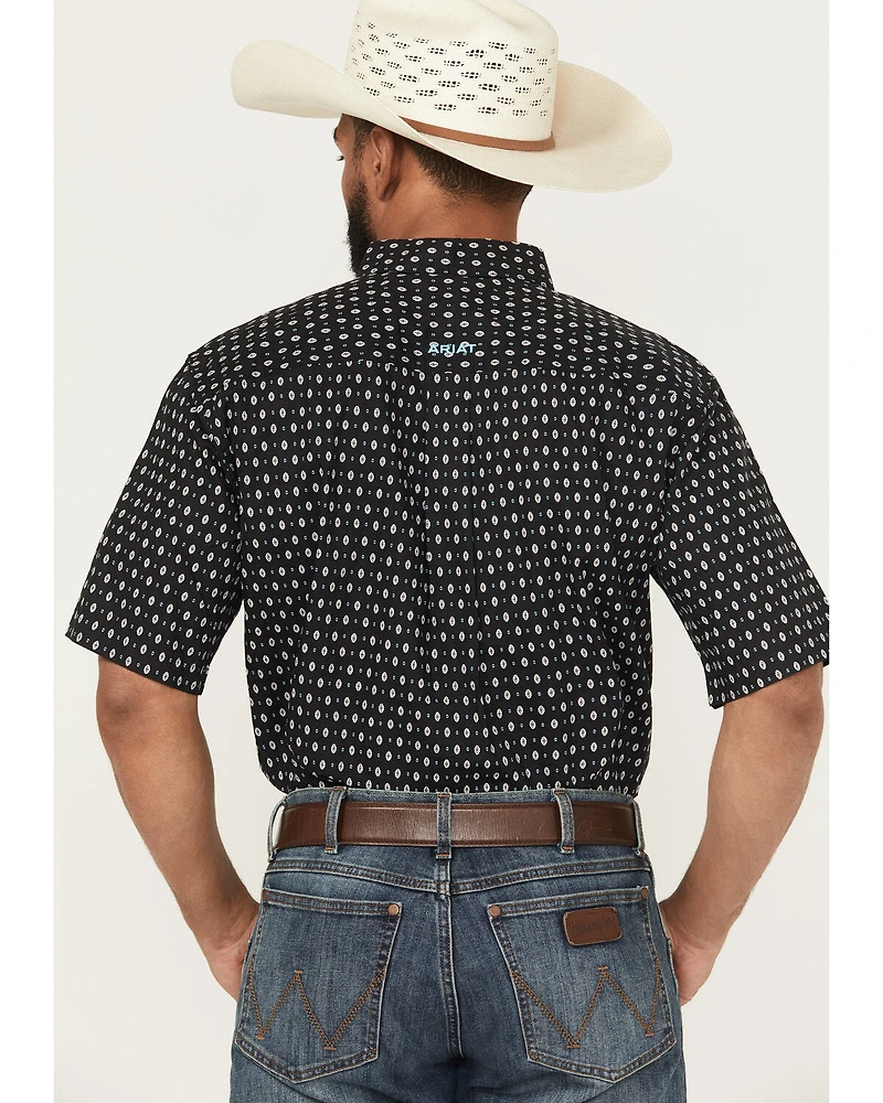 Ariat Men's Steele Geo Print Short Sleeve Button-Down Western Shirt