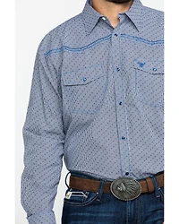 Cowboy Hardware Men's Dobby Print Long Sleeve Western Shirt