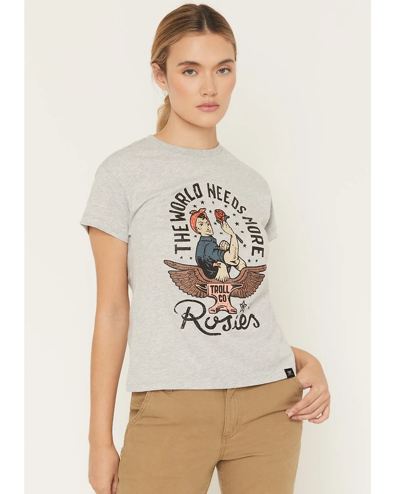 Troll Co Women's Rose Short Sleeve Graphic Tee