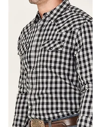 Cody James Men's Visa Versa Small Plaid Print Long Sleeve Snap Western Flannel Shirt