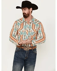Rock & Roll Denim Men's Southwestern Long Sleeve Pearl Snap Western Shirt