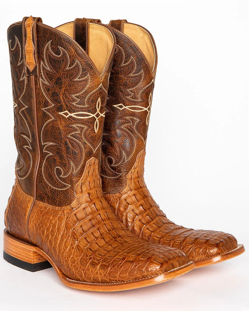 Cody James Men's Burnished Caiman Exotic Boots - Wide Square Toe