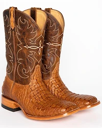 Cody James Men's Burnished Caiman Exotic Boots - Wide Square Toe