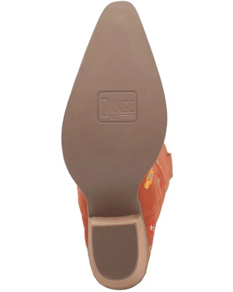 Dingo Women's Flower Power Suede Tall Western Boots - Snip Toe