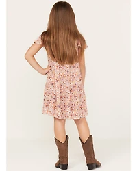 Shyanne Girls' Floral Printed Ruffle Mini Dress