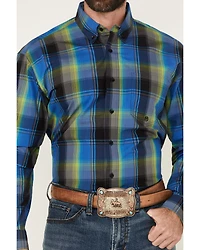 Roper Men's Amarillo Plaid Print Long Sleeve Button-Down Western Shirt