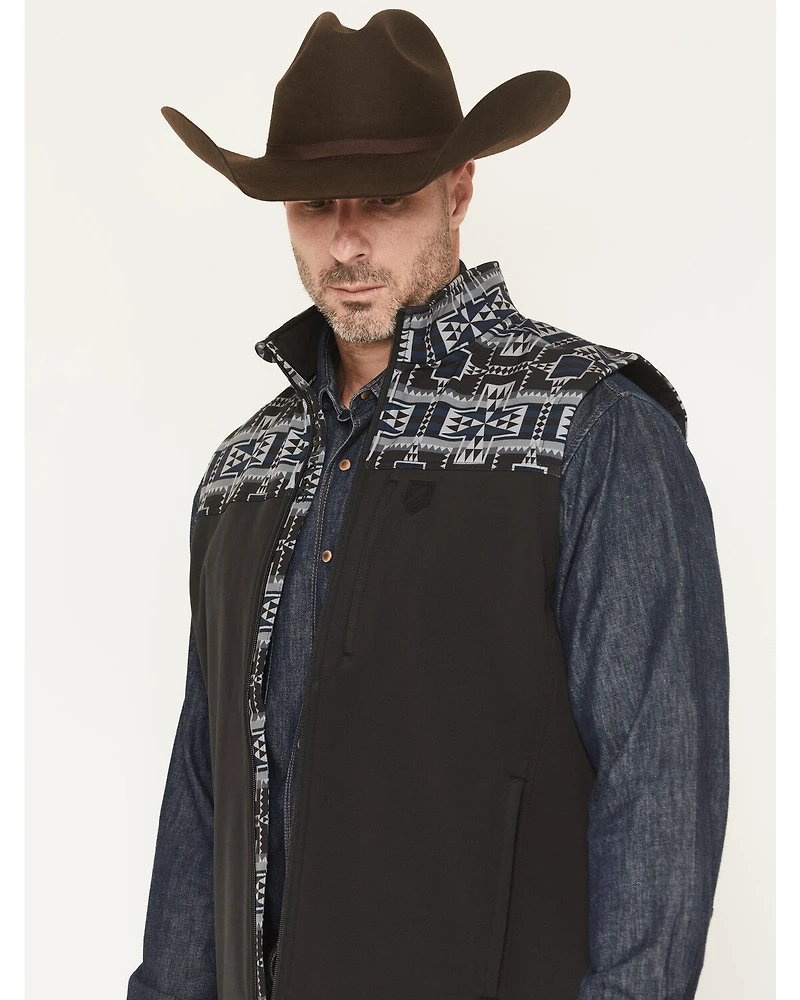 RANK 45® Men's Cheneka 2.0 Colorblock Southwestern Print Softshell Vest - Big
